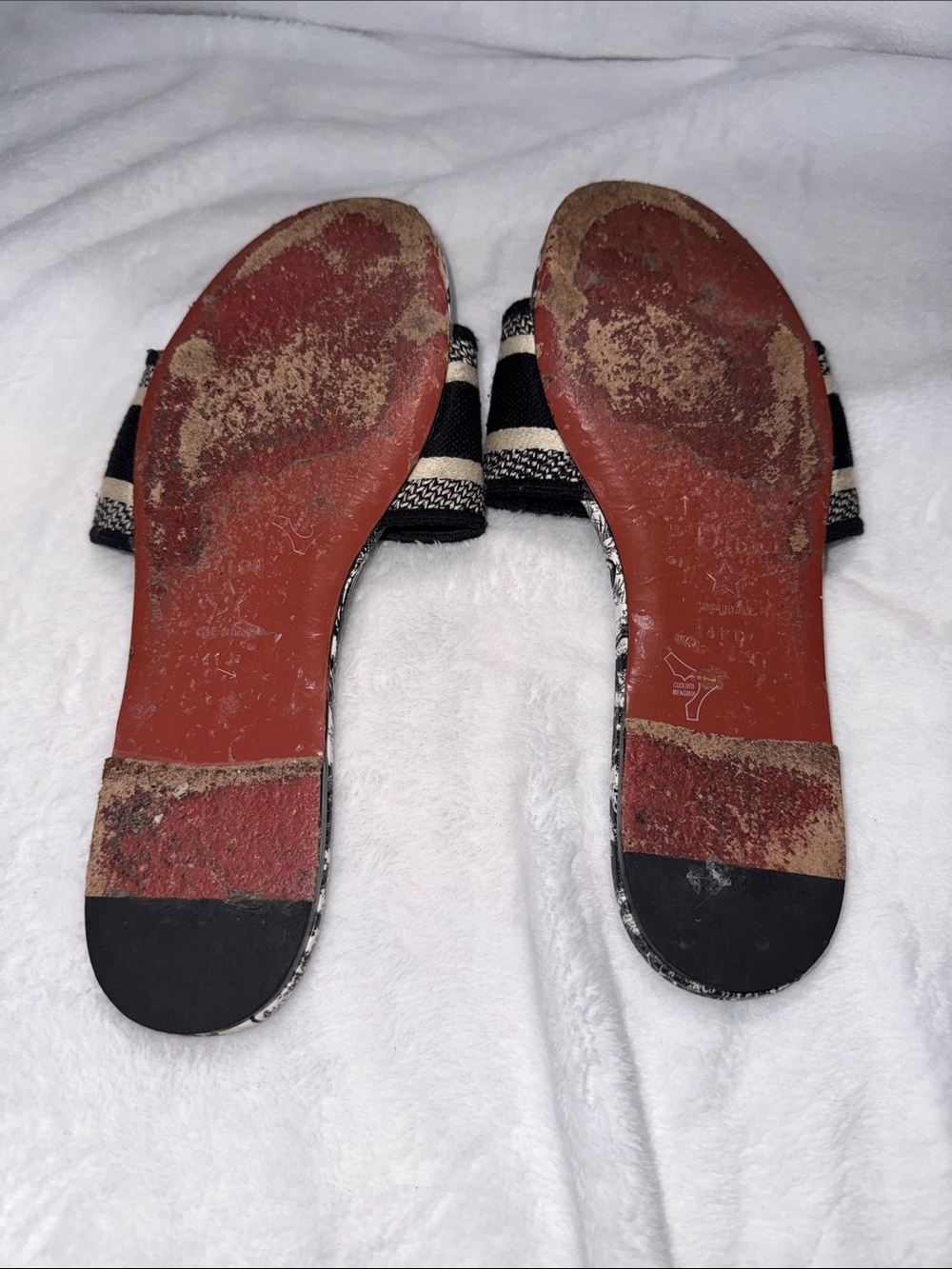 Dior Women’s Black & Cream Logo Slide Sandals - Picture 5 of 8